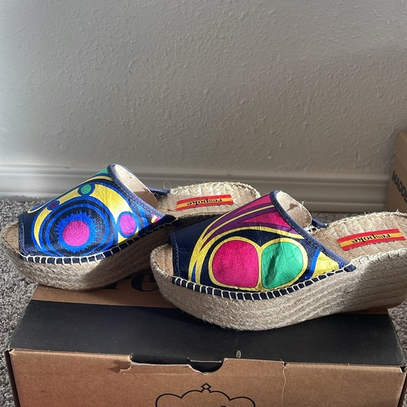 RESPOKE SALMA PLATFORM WEDGE ESPADRILLE SLIDE SANDALS - Picture 6 of 10